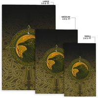 Viking Area Rug, Ethnic Odin Raven Gold RLT12 - Wonder Print Shop