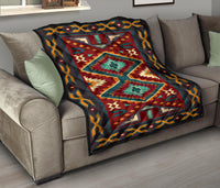 Native Red Yellow Native American Premium Quilt LT10 - Wonder Print Shop