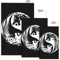 Viking Bomber Area Rug Ying Yang Wolf RLT12 - Wonder Print Shop