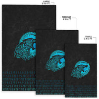 Viking Area Rug Fenrir Wolf Cyan RLT12 - Wonder Print Shop