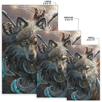 Wolf Warrior Native American Area Rug LT10 - Wonder Print Shop