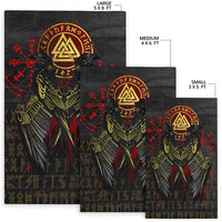 Viking Area Rug Vikings Valknut and Ravens Tattoo RLT12 - Wonder Print Shop
