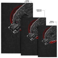 Viking Area Rug Wolf and Blood Moon RLT12 - Wonder Print Shop