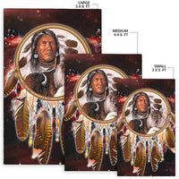 Chief and Animals Red Area Rug LT10 - Wonder Print Shop