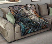 Wolf Warrior Native American Premium Quilt LT10 - Wonder Print Shop