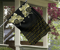 Viking Flag, Fenrir Raven and Vegvisir Tattoo Yellow RLT12 - Wonder Print Shop