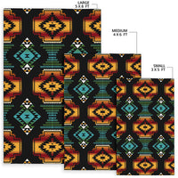 Native American Patterns Black Red Area Rug LT10 - Wonder Print Shop