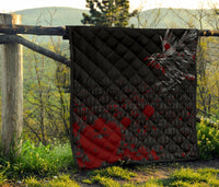 Viking Premium Quilt - The Raven Of Odin Rune Blood RLT12 - Wonder Print Shop