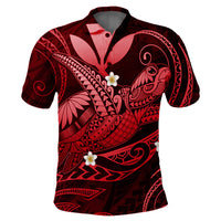 Hawaii Turtle Polynesian Polo Shirt Nane Style Red LT6 - Wonder Print Shop