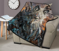 Wolf Warrior Native American Premium Quilt LT10 - Wonder Print Shop