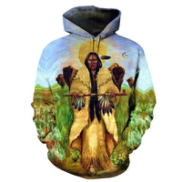 Native American 3D Wakan Tanka and The Great Spirit Bison Pullover Hoodies LT10 - Wonder Print Shop