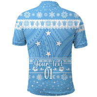 Custom Federated States of Micronesia Polo Shirt Christmas Simple Style FSM Flag LT8 - Wonder Print Shop