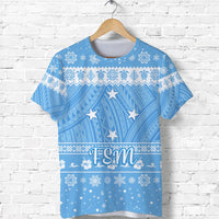 Custom Federated States of Micronesia Christmas T Shirt Simple Style FSM Flag LT8 - Wonder Print Shop
