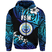 Custom Federated States of Micronesia Zip Hoodie Unique Vibes Blue LT8 - Wonder Print Shop