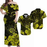 Hawaii Matching Hawaiian Shirt And Dress Polynesia Yellow Cool Shaka Sign LT13 - Wonder Print Shop