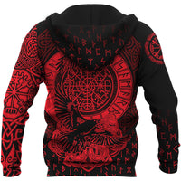 Viking Zip Hoodie - Nordic Raven Tattoos RLT12 - Wonder Print Shop