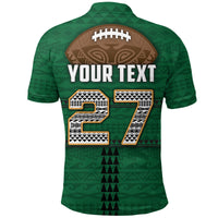 Custom Polynesian Bowl Polo Shirt Green Custom Text and Number LT4 - Wonder Print Shop