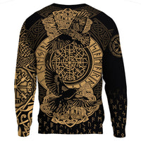 Viking Sweatshirt - Nordic Raven Tattoos RLT12 - Wonder Print Shop