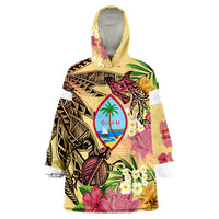 Guam Flowers Tropical With Sea Animals Wearable Blanket Hoodie - Wonder Print Shop