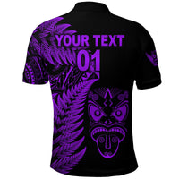 Custom New Zealand Haka Rugby Maori Polo Shirt Silver Fern Vibes Purple LT8 - Wonder Print Shop