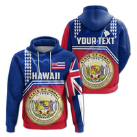 Custom Seal of Hawaii Hoodie Kakau Polynesian Thunder Style LT4 - Wonder Print Shop