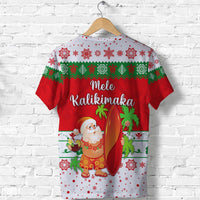 Hawaii Christmas T Shirt Santa Claus Surfing Simple Style White LT8 - Wonder Print Shop