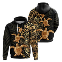 Polynesian Turtle Hoodie Honu Family Gold LT4 - Wonder Print Shop