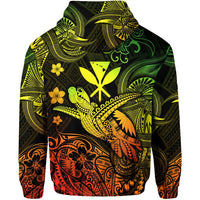 Hawaii Turtle Map Polynesian Zip Hoodie Kanaka Maoli Unique Style Reggae LT8 - Wonder Print Shop