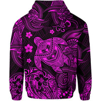 Hawaii Turtle Polynesian Hoodie Plumeria Flower Unique Style Pink LT8 - Wonder Print Shop