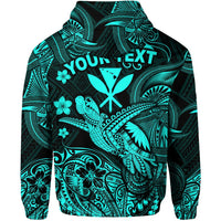 Custom Hawaii Turtle Map Polynesian Zip Hoodie Kanaka Maoli Unique Style Turquoise LT8 - Wonder Print Shop