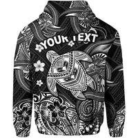 Custom Hawaii Turtle Polynesian Hoodie Plumeria Flower Unique Style Black LT8 - Wonder Print Shop