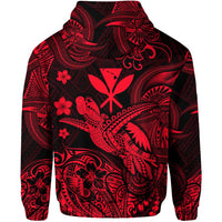 Hawaii Turtle Map Polynesian Zip Hoodie Kanaka Maoli Unique Style Red LT8 - Wonder Print Shop