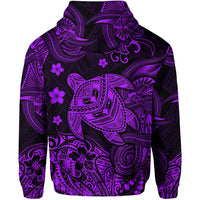 Hawaii Turtle Polynesian Zip Hoodie Plumeria Flower Unique Style Purple LT8 - Wonder Print Shop