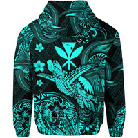 Hawaii Turtle Map Polynesian Zip Hoodie Kanaka Maoli Unique Style Turquoise LT8 - Wonder Print Shop