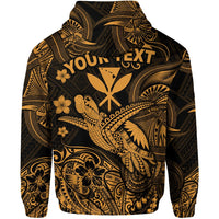 Custom Hawaii Turtle Map Polynesian Zip Hoodie Kanaka Maoli Unique Style Gold LT8 - Wonder Print Shop