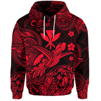 Hawaii Turtle Map Polynesian Hoodie Kanaka Maoli Unique Style Red LT8 - Wonder Print Shop