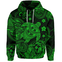 Custom Hawaii Turtle Polynesian Hoodie Plumeria Flower Unique Style Green LT8 - Wonder Print Shop