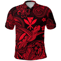 Hawaii Golf Shirts Polynesian Turtle with Kanaka Maoli Polo Shirt Unique Style Red LT8 - Wonder Print Shop