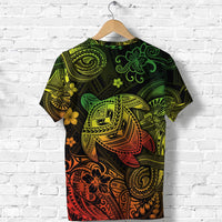 Hawaii Turtle Polynesian T Shirt Plumeria Flower Unique Style Reggae LT8 - Wonder Print Shop