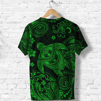 Hawaii Turtle Polynesian T Shirt Plumeria Flower Unique Style Green LT8 - Wonder Print Shop