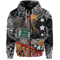 Custom Hawaii Warriors Polynesian Zip Hoodie Unique Style Black LT8 - Wonder Print Shop