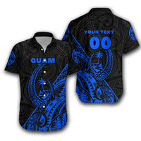 (Custom Personalised) Guam Rugby Hawaiian Shirt Polynesian Patterns Style - Blue LT16 - Wonder Print Shop