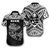 Guam Rugby Hawaiian Shirt Polynesian Patterns - Black LT16 - Wonder Print Shop