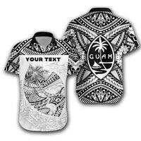 (Custom Personalised) Guam Rugby Hawaiian Shirt Polynesian Patterns - White Ver.2 LT16 - Wonder Print Shop