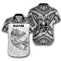 (Custom Personalised) Guam Rugby Hawaiian Shirt Polynesian Patterns - White LT16 - Wonder Print Shop