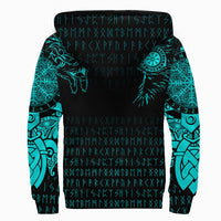 Viking Sherpa Hoodie - Raven and Wolf Special Tattoo RLT12 - Wonder Print Shop
