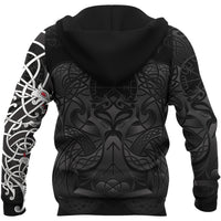 Custom Viking Zip Hoodie Dragon Tattoo RLT12 - Wonder Print Shop