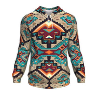 Native American Tribal Ethnic Pattern Blue 3D Pullover Hoodies LT10 - Wonder Print Shop