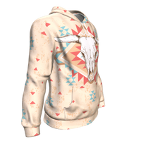 Bison Bull Head Pink Red 3D Pullover Hoodie Native American Clothings LT10 - Wonder Print Shop