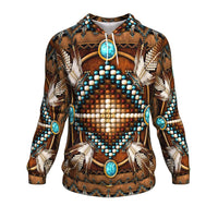 Naumaddic Arts Brown Native American All Over Hoodie LT10 - Wonder Print Shop